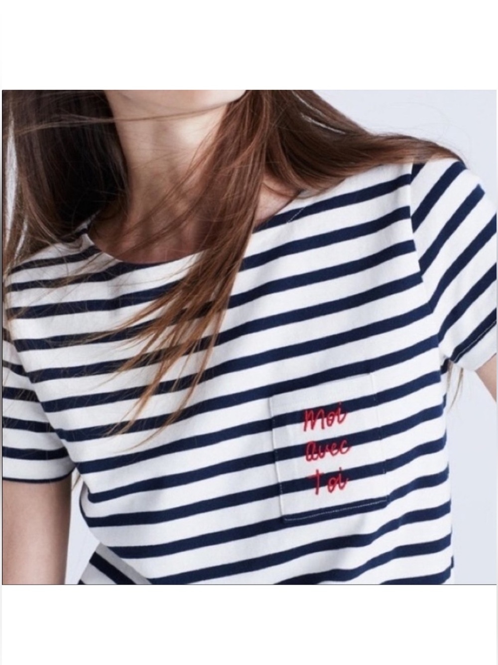 Madewell et Sezane Moi Avec Toi Striped Pocket‎ Tee